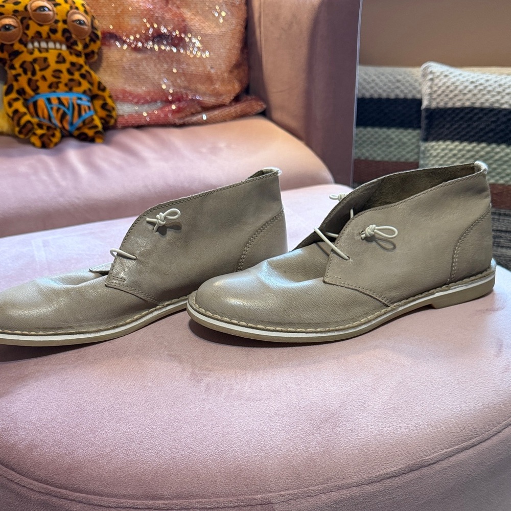 Women’s Taupe Chukka Boots - Casual Leather Desert Shoes
